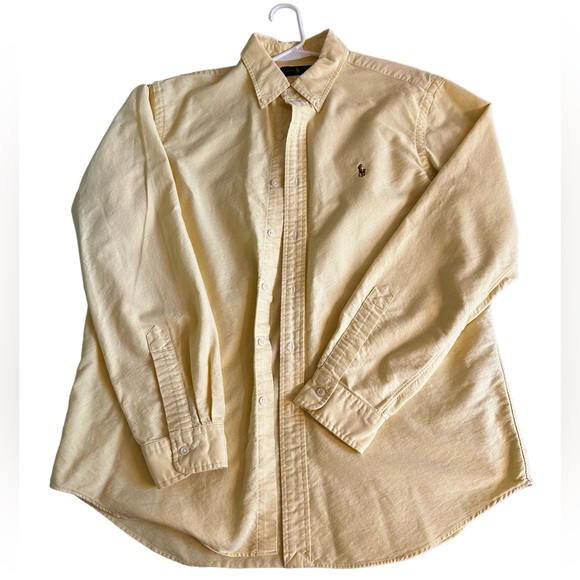 Polo Ralph Lauren Casual Button Down Shirt, Men's L Pastel Bright Yellow - Picture 2 of 6